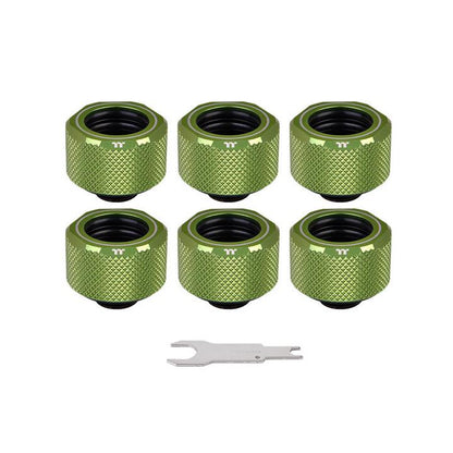 Pacific C-PRO G1/4 PETG Tube 16mm OD Compression – Green (6-Pack Fittings)