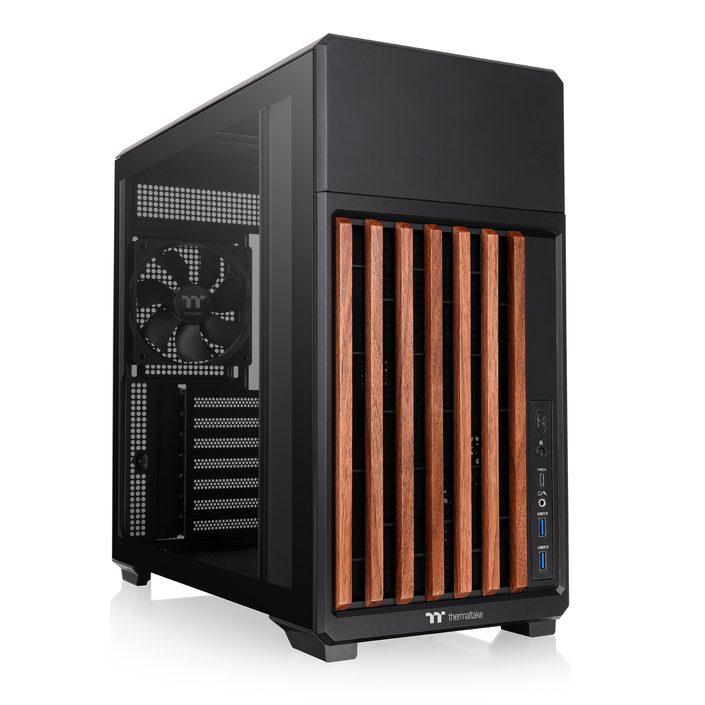 TR300 WS Tempered Glass Mid Tower Case Black Wood Edition