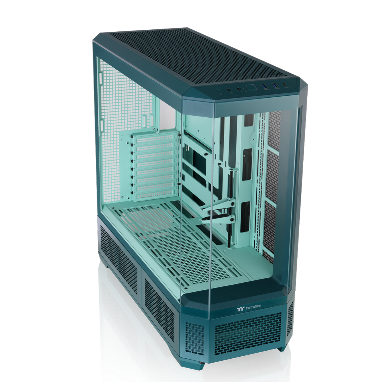 View 600 TG Transformative Teal Full Tower Chassis