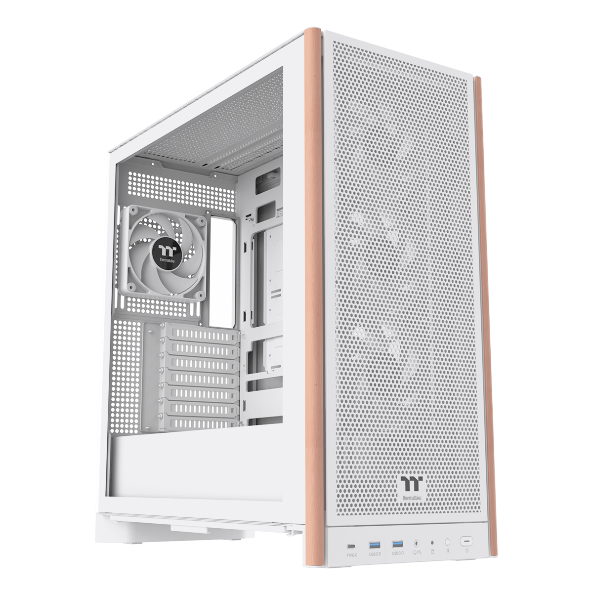 S370 WS Mesh Mid Tower Case Wood Edition Snow
