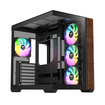 View 380 WS ARGB Mid Tower Case Black Wood Edition