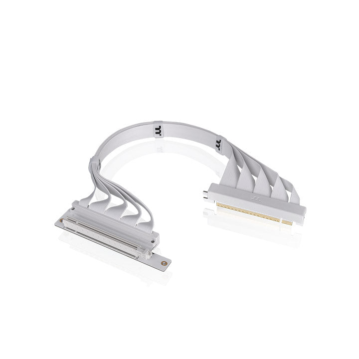 PCI-E 4.0 Dual 90 Degree Riser Cable 400mm Snow – Thermaltake