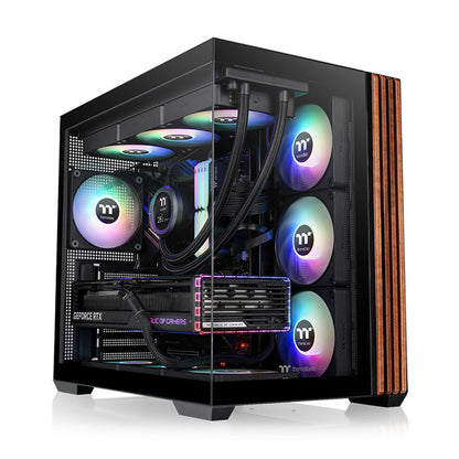 View 380 WS ARGB Mid Tower Case Black Wood Edition