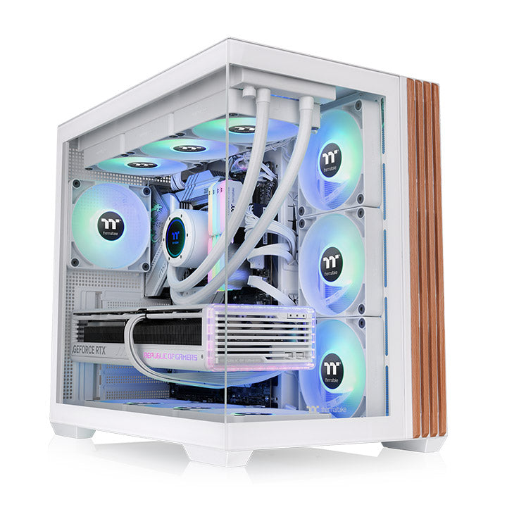 View 380 WS ARGB Mid Tower Case Snow Wood Edition