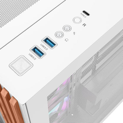 View 380 WS ARGB Mid Tower Case Snow Wood Edition