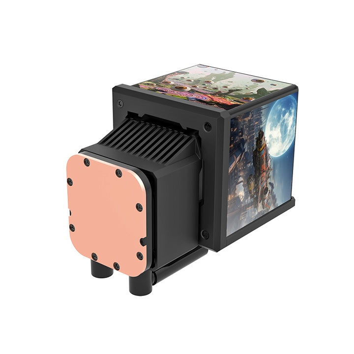 Thermaltake MINECUBE 360 Ultra ARGB with 3.95" Quad-LCD Cube Display AIO Liquid CPU Cooler Black Edition
