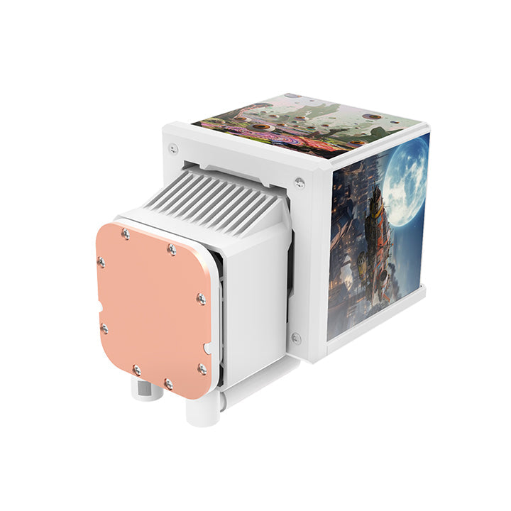 Thermaltake MINECUBE 360 Ultra ARGB with 3.95" Quad-LCD Cube Display AIO Liquid CPU Cooler Snow Edition