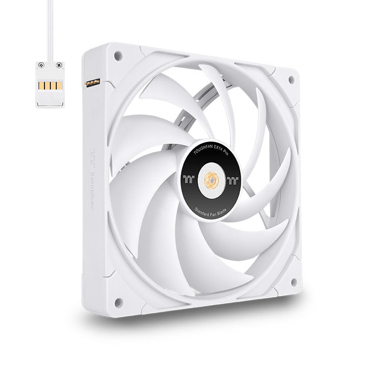 TOUGHFAN EX14 Pro High Static Pressure PC Cooling Fan White – Swappable Edition (3-Fan Pack)