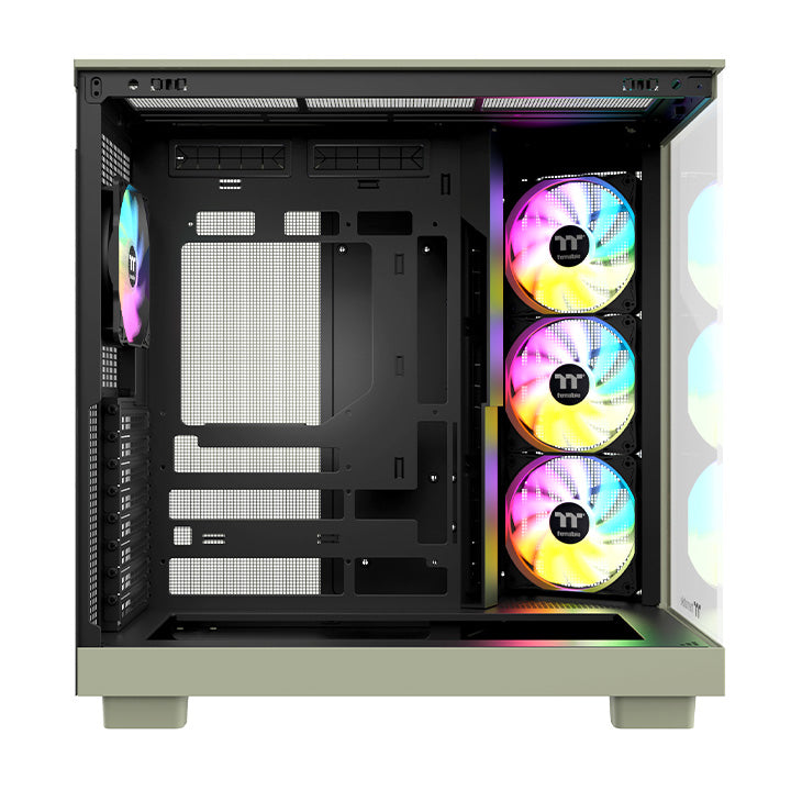 View 380 XL WS ARGB Matcha Green Mid Tower Chassis Wood Edition