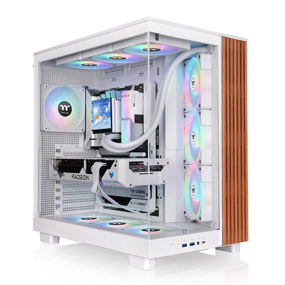 View 380 XL WS ARGB Snow Mid Tower Chassis Wood Edition